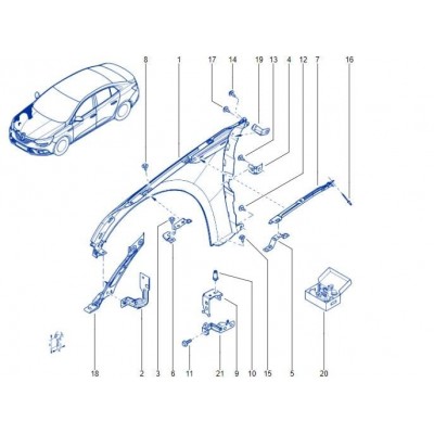 631125216R (SAĞ ÖN ÇAMURLUK) (MARKA: MAIS) (OEM:631125216R)