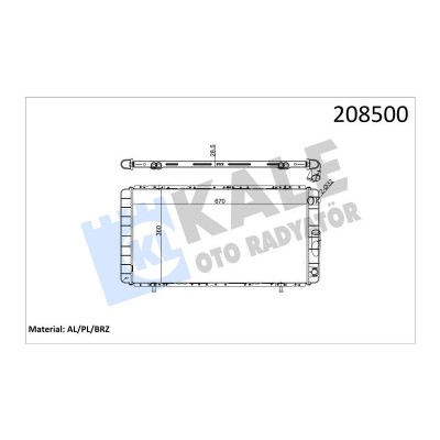 KALE-0505081AB (RADYATOR R21 OPTIMA MANAGER CONCORDE AL/PL/BRZ) (MARKA: KALE) (OEM:KALE-0505081AB)