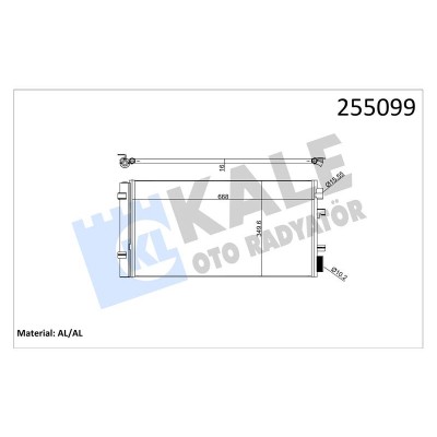 KALE-050ABC065 (KONDENSER FLUENCE MEGANE III 1.5DCI K9K 2010+ (MUSURSUZ) AL/BRZ) (MARKA: KALE) (OEM:KALE-050ABC065)