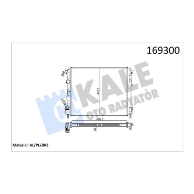 KALE-0528321AB (SU RADYATORU CLIO II 1.2 1.6 1.9 DTI KANGOO 1.4 1.5 DCI LOGAN I 1.4 1.5 DCI 1.6 AL/PL/BRZ) (MARKA: KALE) (OEM:KALE-0528321AB)