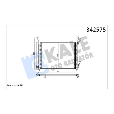 KALE-342575 (KONDENSER KOLEOS 2.0DCI (08+) AL AL) (MARKA: KALE) (OEM:KALE-342575)