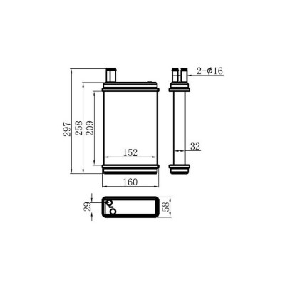 ORIS-KDC022032 (KALORIFER RADYATORU PICKUP A M (209X155X32) ) (MARKA: Oris) (OEM:ORIS-KDC022032)