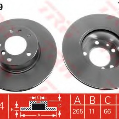 TRW-DF1029 (FREN DISKI ARKA DUZ 5 BIJON LAGUNA ) (MARKA: TRW) (OEM:TRW-DF1029)