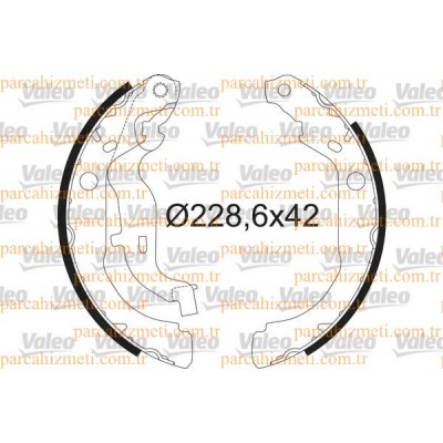 VAL-564210 (ARKA FREN BALATASI PABUCLU DUSTER 1.5 DCİ-1.6-1.6 16V 4x4 (228.6x42)) (MARKA: VALEO) (OEM:440605238R)