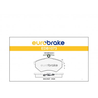ERB-EDB1073 (FREN BALATASI ON INCE GOLF II-III 84-92 PASSAT II-III 85-97 IBIZA CORDOBA TOLEDO 93-99 INCA 99-01) (MARKA: EUROBRAKE) (OEM:ERB-EDB1073)