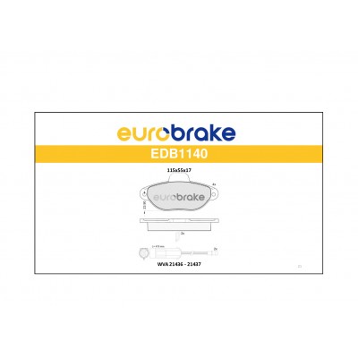 ERB-EDB1140 (FREN BALATASI ON PANDA PUNTO 2003 >) (MARKA: EUROBRAKE) (OEM:ERB-EDB1140)