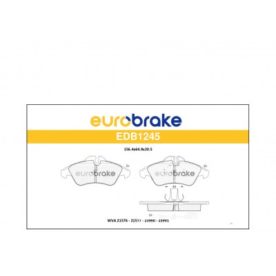 ERB-EDB1245 (FREN BALATASI ON V-CLASS 638/2 97>03 VITO 638 97>03 SPRINTER 97>06 LT 28/35 96>06) (MARKA: EUROBRAKE) (OEM:ERB-EDB1245)