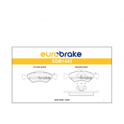 ERB-EDB1443 (FREN BALATASI ON FORD COURIER FIESTA KA 09/99>) (MARKA: EUROBRAKE) (OEM:ERB-EDB1443)