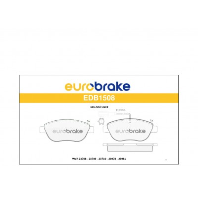 ERB-EDB1508 (FREN BALATASI ON DOBLO 1.3 1.9 JTD LINEA BRAVO 07=> G.PUNTO 1.3 MJT STILO IDEA 1.3 05=> ( TEK FISLI ) (MARKA: EUROBRAKE) (OEM:ERB-EDB1508)