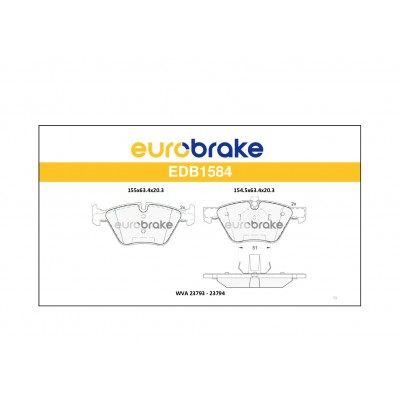 ERB-EDB1584 (FREN BALATASI ON BMW E60 E87 E90 F10) (MARKA: EUROBRAKE) (OEM:ERB-EDB1584)