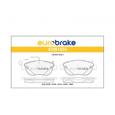 ERB-EDB1854 (FREN BALATASI ON 1.3 PUNTO EVO 2009 2012) (MARKA: EUROBRAKE) (OEM:ERB-EDB1854)