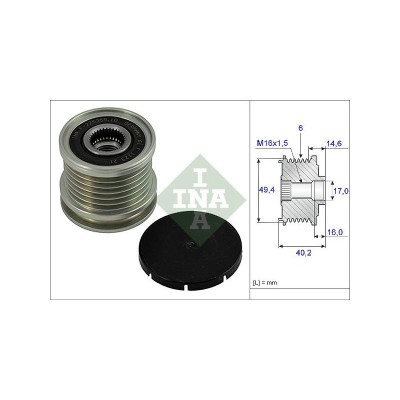 INA-535000110 (ALTERNATOR KASNAGI (RULMANLI)GOLF III PASSAT CRAFTER 1.9 2.0 TDI (1Y-AAZ-AFN-CKT) (MARKA: İna) (OEM:INA-535000110)