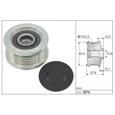 INA-535002310 (ALTERNATOR KASNAGI (RULMANLI) DOBLO (01 ) BRAVO (96 01) MAREA (96 ) 1.9TD 1.9JTD) (MARKA: İna) (OEM:INA-535002310)