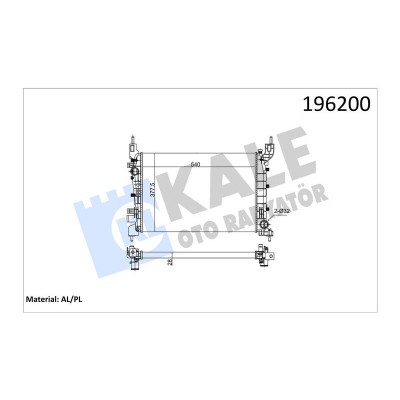 KALE-0135012AL (RADYATOR LINEA 1.4MPI PUNTO EVO 1.2 1.4 16V (05+) (AC) (MT) 1 SIRA AL+PL) (MARKA: KALE) (OEM:KALE-0135012AL)