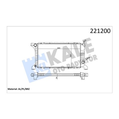 KALE-0206151AB (RADYATOR TRANSIT T12 T15 T19 (93 98) 32mm AL/PL/BRZ) (MARKA: KALE) (OEM:KALE-0206151AB)