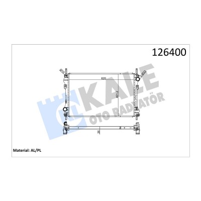 KALE-0222271AB (RADYATOR TRANSIT TURBO V184 2.4D (01+) (NAC) (MT) AL/PL/BRZ) (MARKA: KALE) (OEM:KALE-0222271AB)