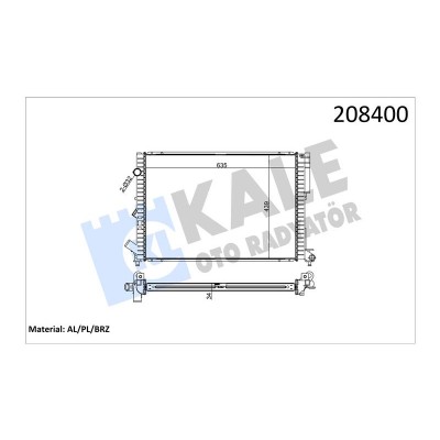 KALE-0529291AB (RADYATOR LAGUNA 1.8 2.0 16V 2.2D ESPACE III 2.0 AL/PL/BRZ) (MARKA: KALE) (OEM:7701044076)