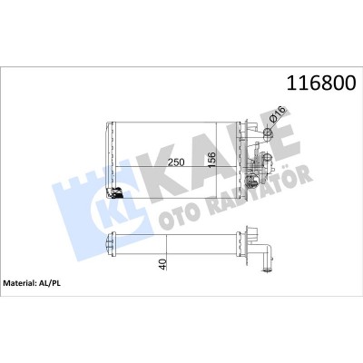KALE-1782822AL (KALORIFER TEMPRA SX AK 2.0 cc MUSLUKLU 2 SIRA AL+PL) (MARKA: KALE) (OEM:KALE-1782822AL)