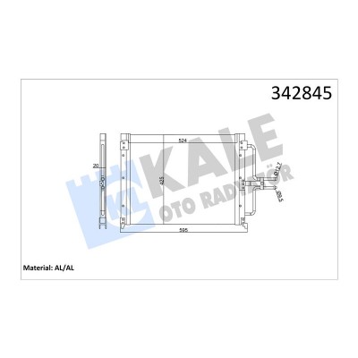 KALE-342845 (KONDENSER LAGUNA I 1.8 2.0 16V (94+) AL AL) (MARKA: KALE) (OEM:KALE-342845)