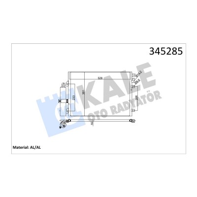 KALE-345285 (KONDENSER SANDERO 1.4I-1.6I 16V BENZINLI (08+) LOGAN I 1.4I-1.6I (04+) AL AL) (MARKA: KALE) (OEM:6001550660)