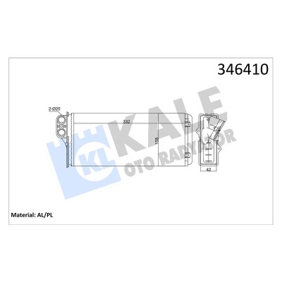 KALE-346410 (KALORIFER MASTER II 2.5D-2.8DTI (98-01) MOVANO 1.9DTI-2.2DTI (00+) AL MKNK) (MARKA: KALE) (OEM:7701205584)