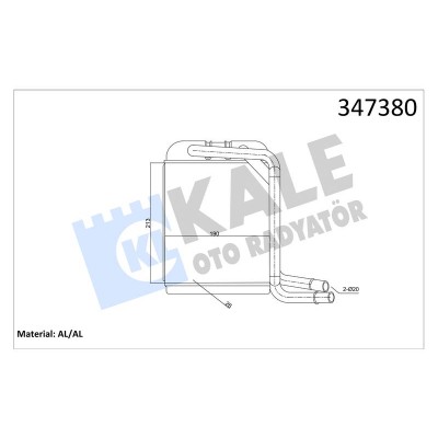 KALE-347380 (KALORIFER TRANSPORTER T5-T6 (03+) ) (MARKA: KALE) (OEM:KALE-347380)