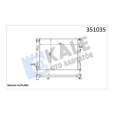 KALE-351035 (RADYATOR TRAFIC II - VIVARO - PRIMASTAR - VAUXHALL VIVARO AL PL BRZ) (MARKA: KALE) (OEM:7700312899)