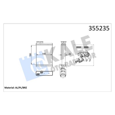 KALE-355235 (KALORIFER 308 II 308 SW IIKALORIFER BRAZING) (MARKA: KALE) (OEM:KALE-355235)