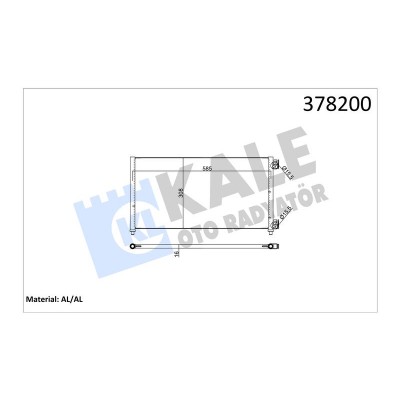 KALE-378200 (KONDENSER DOBLO (01+) IDEA (04+) PUNTO (03+) YPSILON (06-11) 1.3 JTD-1.9JTD AL AL) (MARKA: KALE) (OEM:KALE-378200)