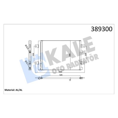 KALE-389300 (KLIMA RADYATORU CLIO IV-DUSTER 10>SANDERO 08>LOGAN 10>1.2 16V-1.4-1.6-1.5DCI) (MARKA: KALE) (OEM:921007794R)