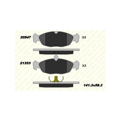 KB-20547 168 05 ANS KD13 (FREN BALATASI ON VECTRA A ASTRA F CORSA A B COMBO B TIGRA 94-02) (MARKA: KALE BALATA) (OEM:KB-20547 168 05 ANS KD13)