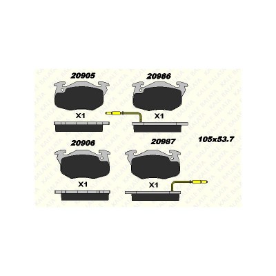 KB-20905 180 05 ANS KD13 (FREN BALATASI ON R9 19 YM EXPRESS WVA 20905) (MARKA: KALE BALATA) (OEM:7711130034)