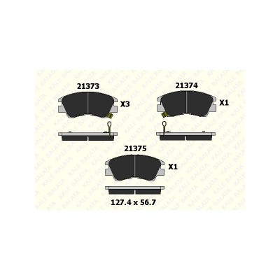 KB-21373 165 05 ANS KD13 (FREN BALATASI ON L200 II L300 COLT DELICA PAJERO MONTERO VALLEY 86-90) (MARKA: KALE BALATA) (OEM:KB-21373 165 05 ANS KD13)