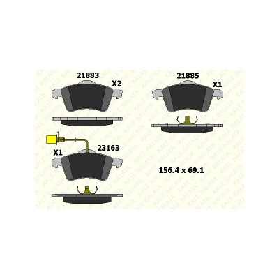 KB-21885 206 05 ANS KD11 (FREN BALATASI ON TRANSPORTER T4 1990 - 2003 FISLI) (MARKA: KALE BALATA) (OEM:KB-21885 206 05 ANS KD11)