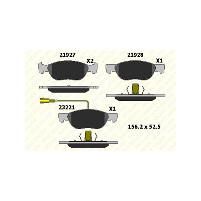 KB-21927 179 25 ANS KD13 (FREN BALATASI ON BRAVA BRAVO MAREA 96=> PUNTO 00=> FISLI) (MARKA: KALE BALATA) (OEM:KB-21927 179 25 ANS KD13)