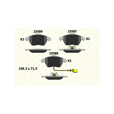 KB-23587 203 05 ANS KD13 (FREN BALATASI ON CADDY GOLF V A3 OCTAVIA TOURAN TOLEDO PASSAT JETTA 05=> FISLI) (MARKA: KALE BALATA) (OEM:KB-23587 203 05 ANS KD13)
