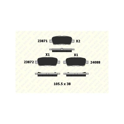 KB-23871 138 05 ANS KD13 (FREN BALATASI ARKA KOLEOS XTRAIL 2.0 2.2DCI 01=> INFINITI FX35 3.5 03=> FX45 4.5 03=> GRAND VITARA 2) (MARKA: KALE BALATA) (OEM:KB-23871 138 05 ANS KD13)