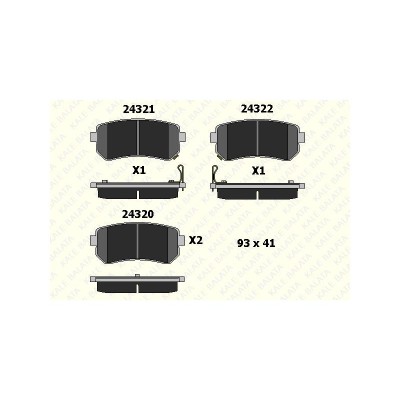 KB-24320 159 05 ANS KD13 (FREN BALATASI ARKA  ACCENT ERA 1.4 GL-1.5 CRDI-1.6 GLS 11/05=> KIA RIO 02=> KIA CEED 07=> ) (MARKA: KALE BALATA) (OEM:KB-24320 159 05 ANS KD13)