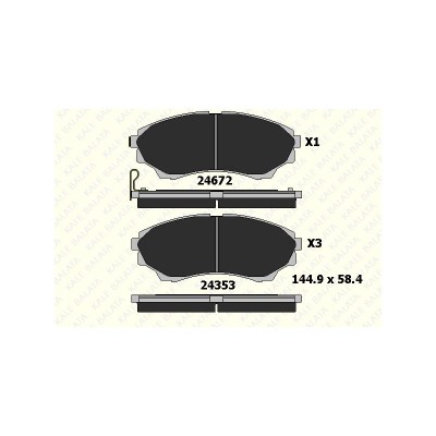 KB-24353 150 05 ANS KD11 (FREN BALATASI ON MAZDA 4X4 B 2500 RANGER 02-06 2.5 3.0 TD 06-12) (MARKA: KALE BALATA) (OEM:KB-24353 150 05 ANS KD11)
