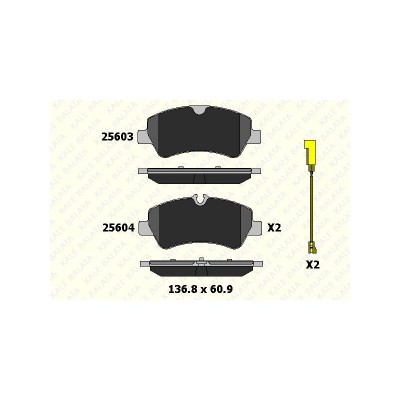 KB-25603 175 15 ANS KD20 (FREN BALATASI ARKA FORD TOURNEO CUSTOM-TRANSIT CUSTOM 2.2 TDCI 12=> ARKA TEK TEKER FISLI ) (MARKA: KALE BALATA) (OEM:KB-25603 175 15 ANS KD20)