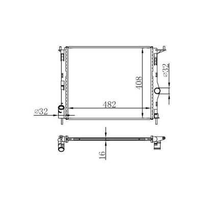 ORIS-BDC048016 (RADYATOR LOGAN 1.4 1.6 08> (482x408x16) (Mek.Sanz.) ) (MARKA: Oris) (OEM:8200735038)