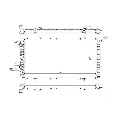 ORIS-MFI189034 (RADYATOR BOXER DUCATO JUMPER (97 02) 1.9D 2.5D 2.8HDI (AC+MEK) (790x415x34) ) (MARKA: Oris) (OEM:ORIS-MFI189034)