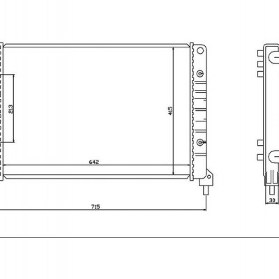 ORIS-MFI216034 (RADYATOR DOBLO 01> 1.9D 1.6 16V (MEK+KLIMASIZ) (647x416x34) ALUMINYUM) (MARKA: Oris) (OEM:ORIS-MFI216034)