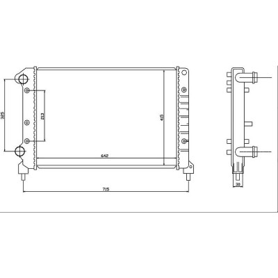 ORIS-MFI216034 (RADYATOR DOBLO 01> 1.9D 1.6 16V (MEK+KLIMASIZ) (647x416x34) ALUMINYUM) (MARKA: Oris) (OEM:ORIS-MFI216034)