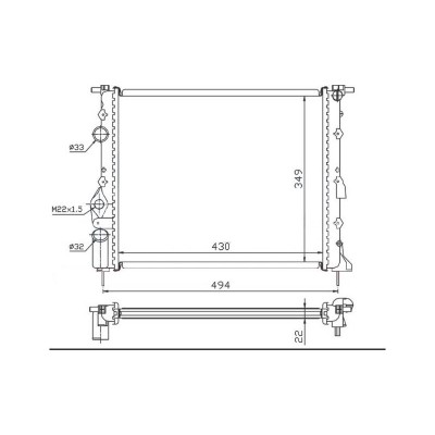 ORIS-MRN933023 (RADYATOR CLIO II LOGAN 04>KANGOO 01>MEGANE 96>1.4 1.61.5D 1.9 (KLIMASIZ+MEK) (430x377x23) ) (MARKA: Oris) (OEM:7702258282)