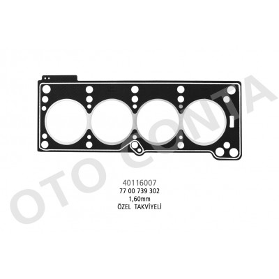 OTC-40116007 (SILINDIR KAPAK CONTA R19 1.4 8V LPGLI SKC OZEL TAKVIYELI 1.60MM E6J) (MARKA: Oto Conta) (OEM:OTC-40116007)
