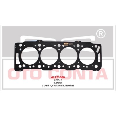 OTC-42173008 (SILINDIR KAPAK CONTA BERLINGO PARTNER 1.9D CELIK MLS 3 DELIK 1.34MM DW8) (MARKA: Oto Conta) (OEM:OTC-42173008)