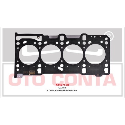 OTC-42427508 (SILINDIR KAPAK CONTASI ( 3 KERTIK ) ASTRA H-ASTRA J-CORSA C-D-E MERIVA A-B AVEO-LINEA-PUNTO-FIORINO ) (MARKA: Oto Conta) (OEM:OTC-42427508)