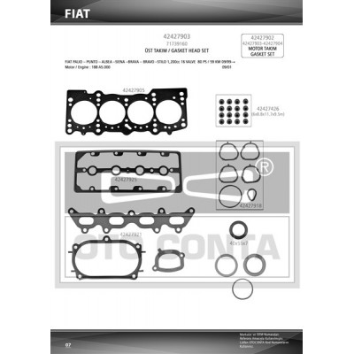 OTC-42427903 (UST TAKIM CONTA PALIO ALBEA 1.2 16V 80HP  SKC SIZ KECELI ) (MARKA: Oto Conta) (OEM:OTC-42427903)