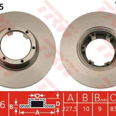 TRW-DF1005 (FREN DISKI ON DELIKSIZ R12 TOROS R5 75-85) (MARKA: TRW) (OEM:7700502515)